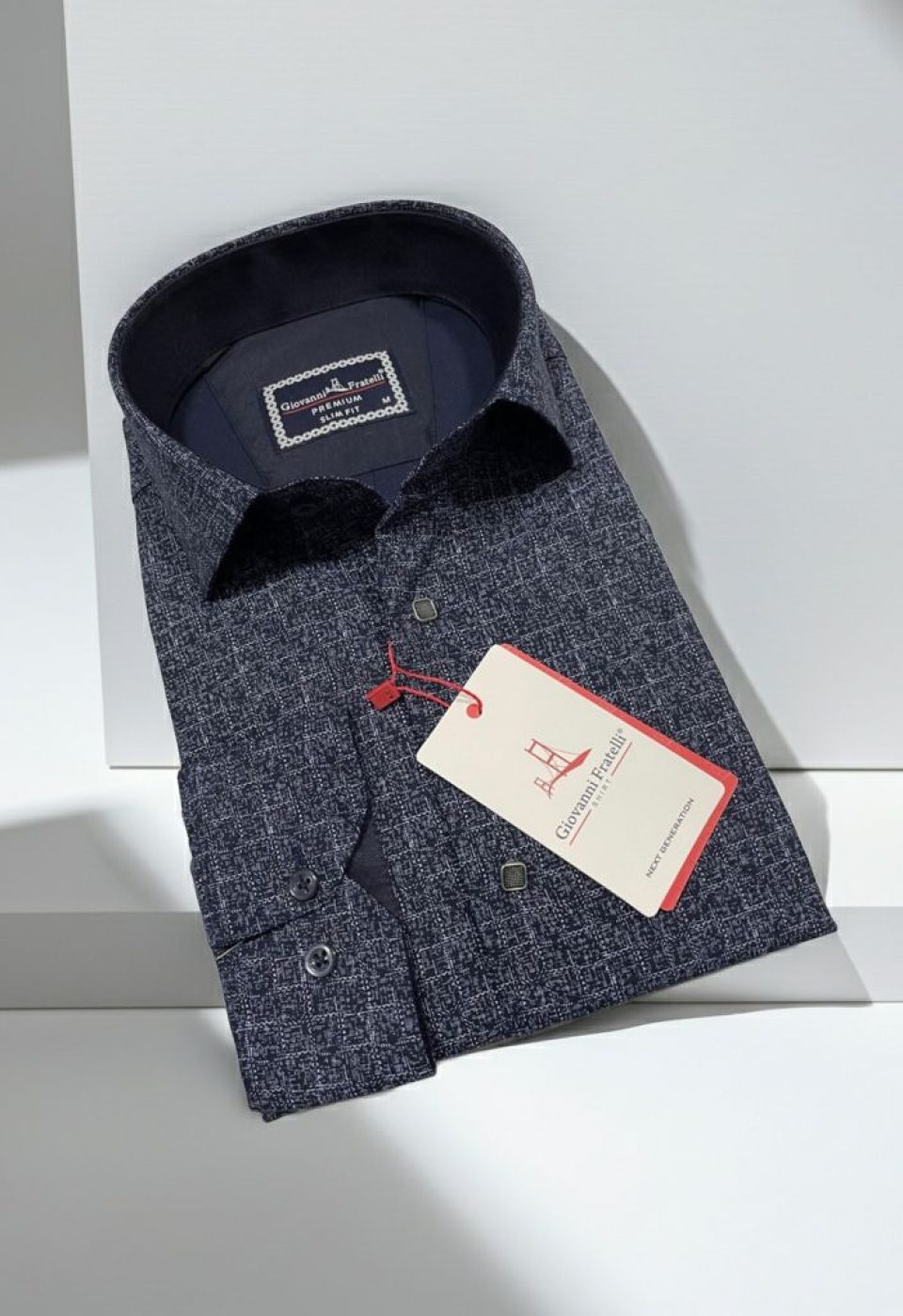 Slim Fit Uzun Kol Desenli Erkek Gömlek 3GMK312444004