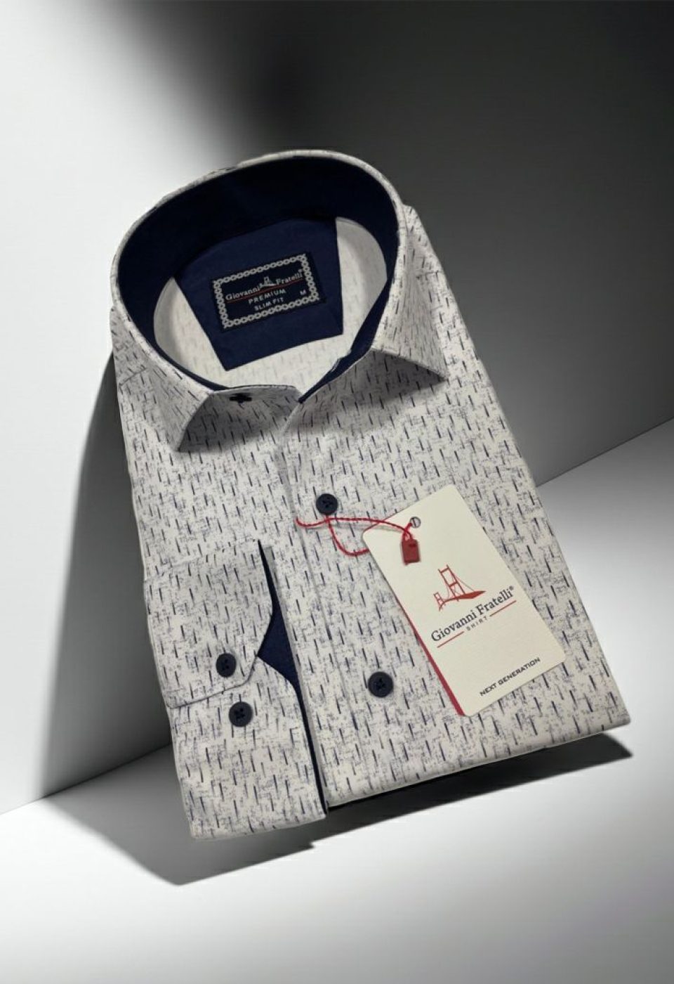 Slim Fit Uzun Kol Desenli Erkek Gömlek 3GMK312446001