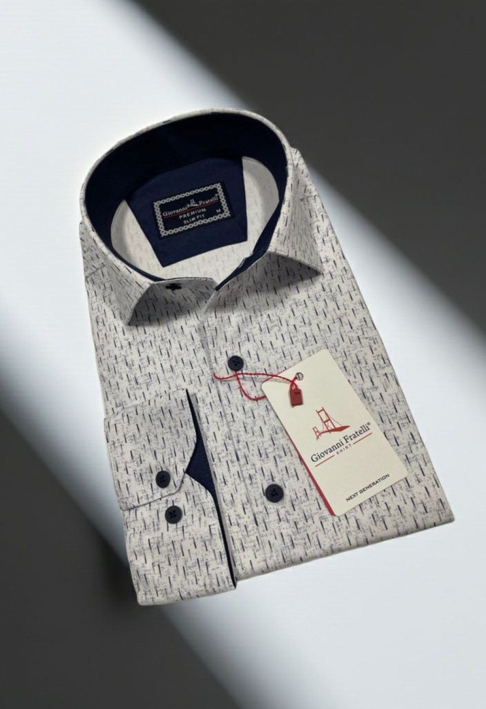 Slim Fit Uzun Kol Desenli Erkek Gömlek 3GMK312446001 - Giovanni Fratelli