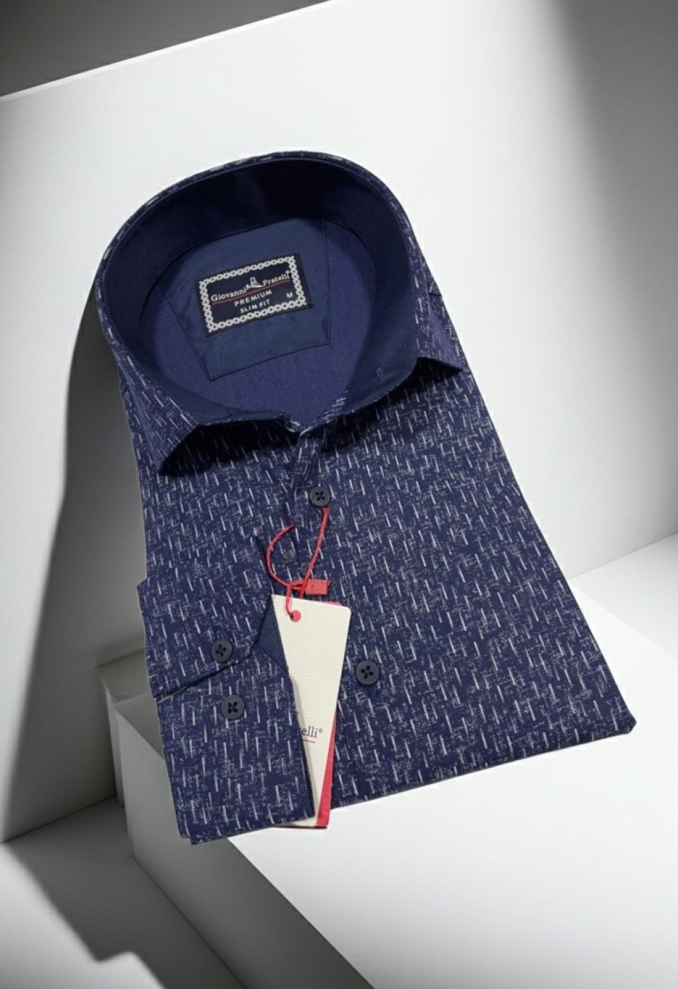 Slim Fit Uzun Kol Desenli Erkek Gömlek 3GMK312446002 - Giovanni Fratelli