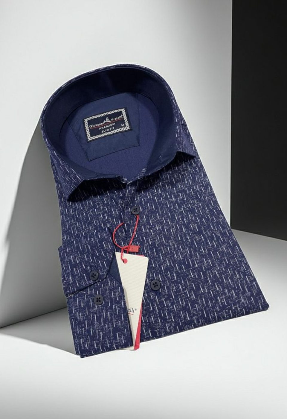 Slim Fit Uzun Kol Desenli Erkek Gömlek 3GMK312446002