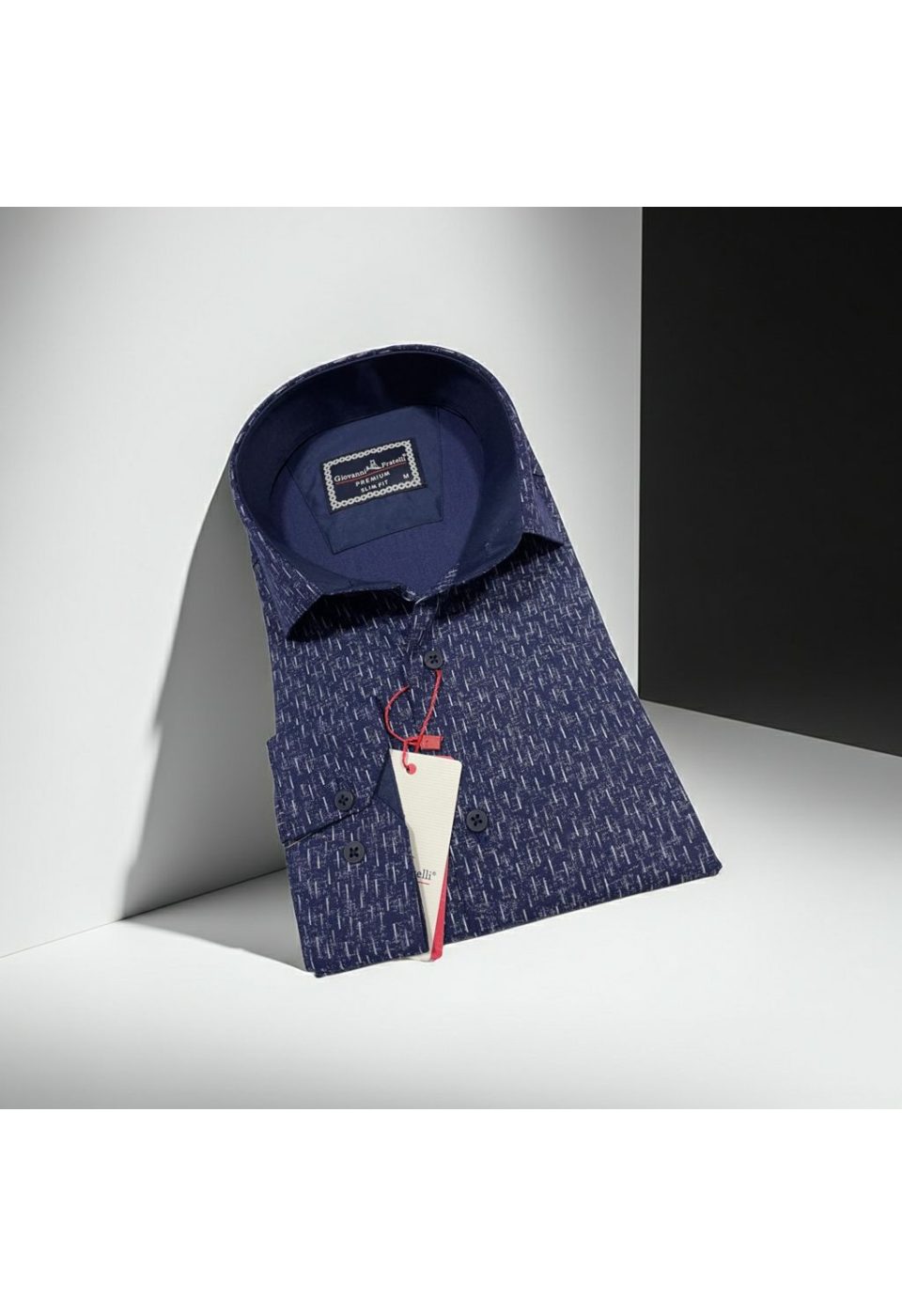 Slim Fit Uzun Kol Desenli Erkek Gömlek 3GMK312446002 - Giovanni Fratelli