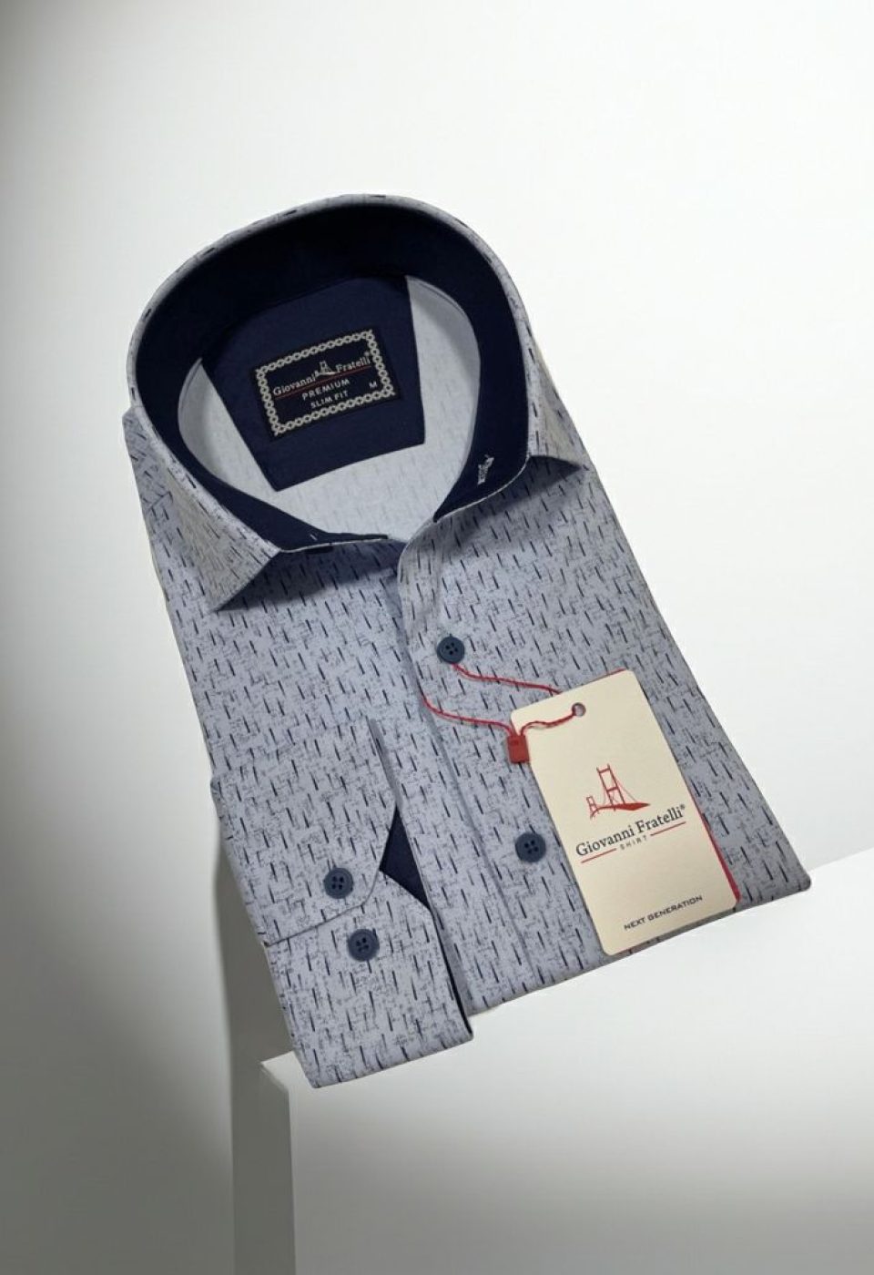 2446 CR 003 Slim Fit Uzun Kol Desenli Erkek Gömlek 3GMK312446003 - Giovanni Fratelli