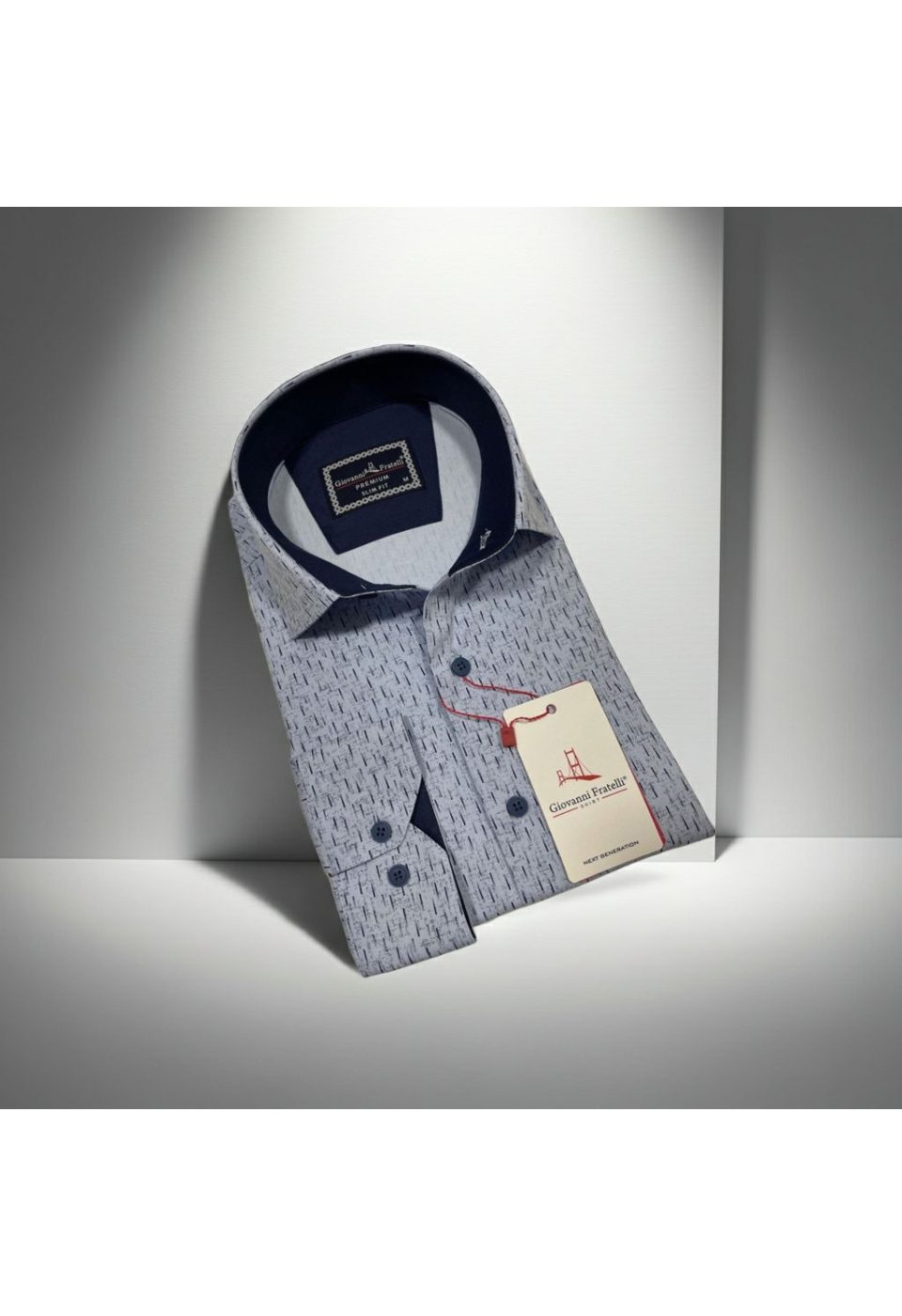 2446 CR 003 Slim Fit Uzun Kol Desenli Erkek Gömlek 3GMK312446003 - Giovanni Fratelli