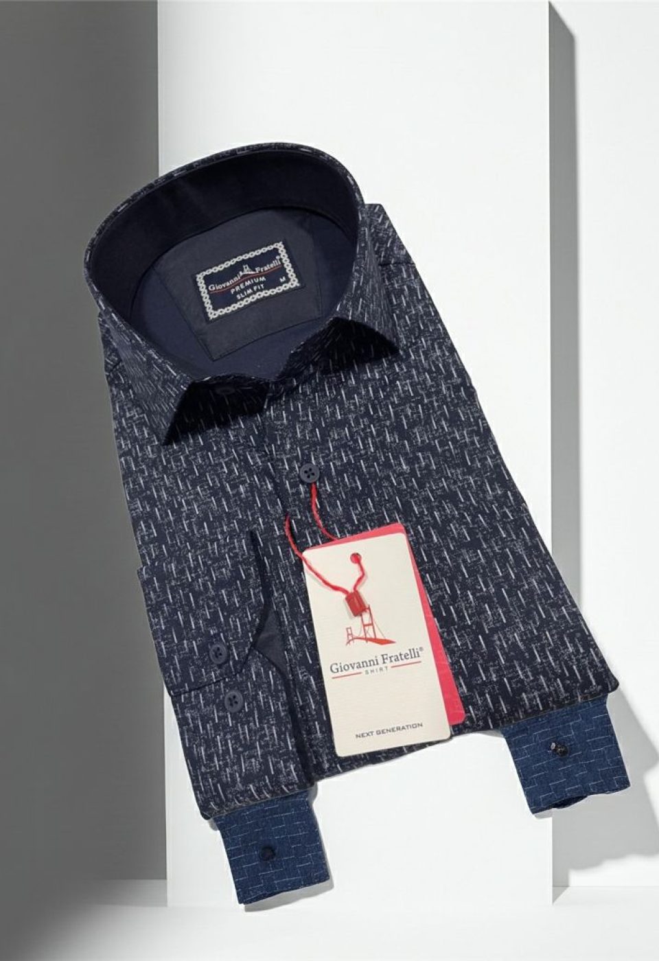 Slim Fit Uzun Kol Desenli Erkek Gömlek 3GMK312446004 - Giovanni Fratelli