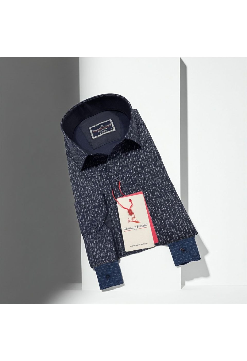 Slim Fit Uzun Kol Desenli Erkek Gömlek 3GMK312446004 - Giovanni Fratelli