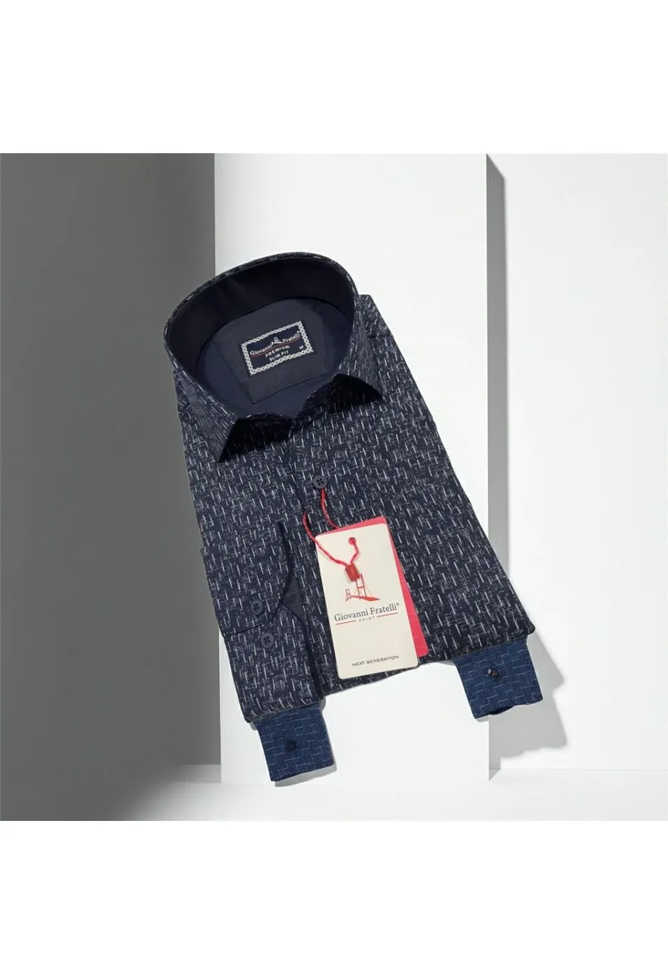 Slim Fit Uzun Kol Desenli Erkek Gömlek 3GMK312446004 - Giovanni Fratelli