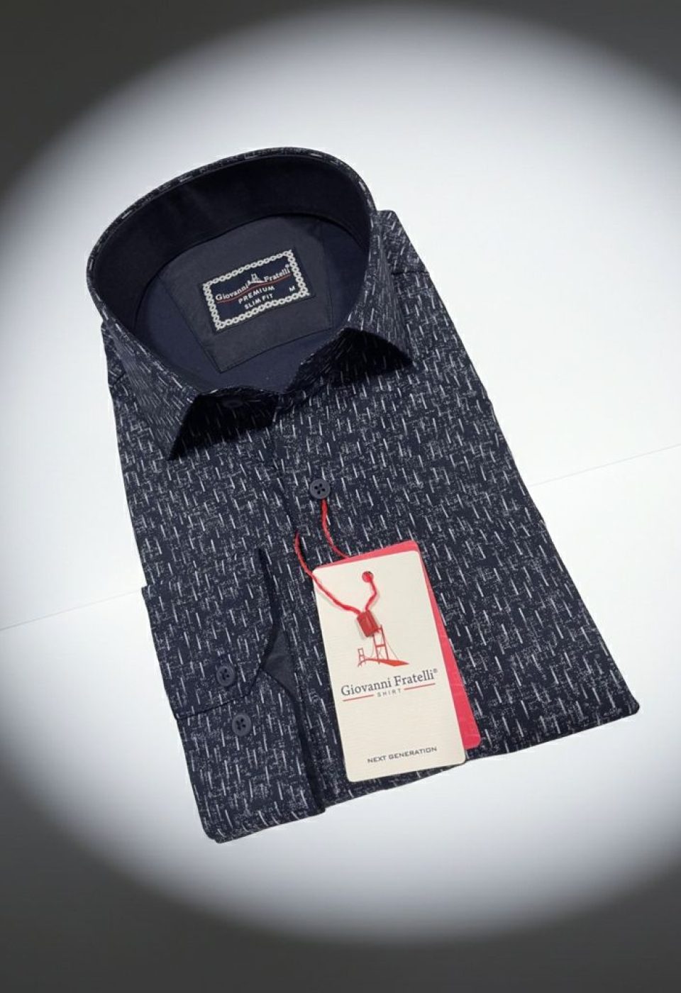 Slim Fit Uzun Kol Desenli Erkek Gömlek 3GMK312446004