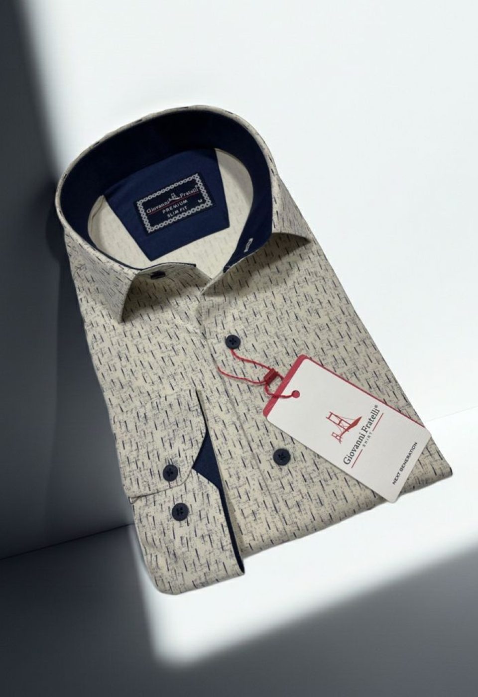 Slim Fit Uzun Kol Desenli Erkek Gömlek 3GMK312446005