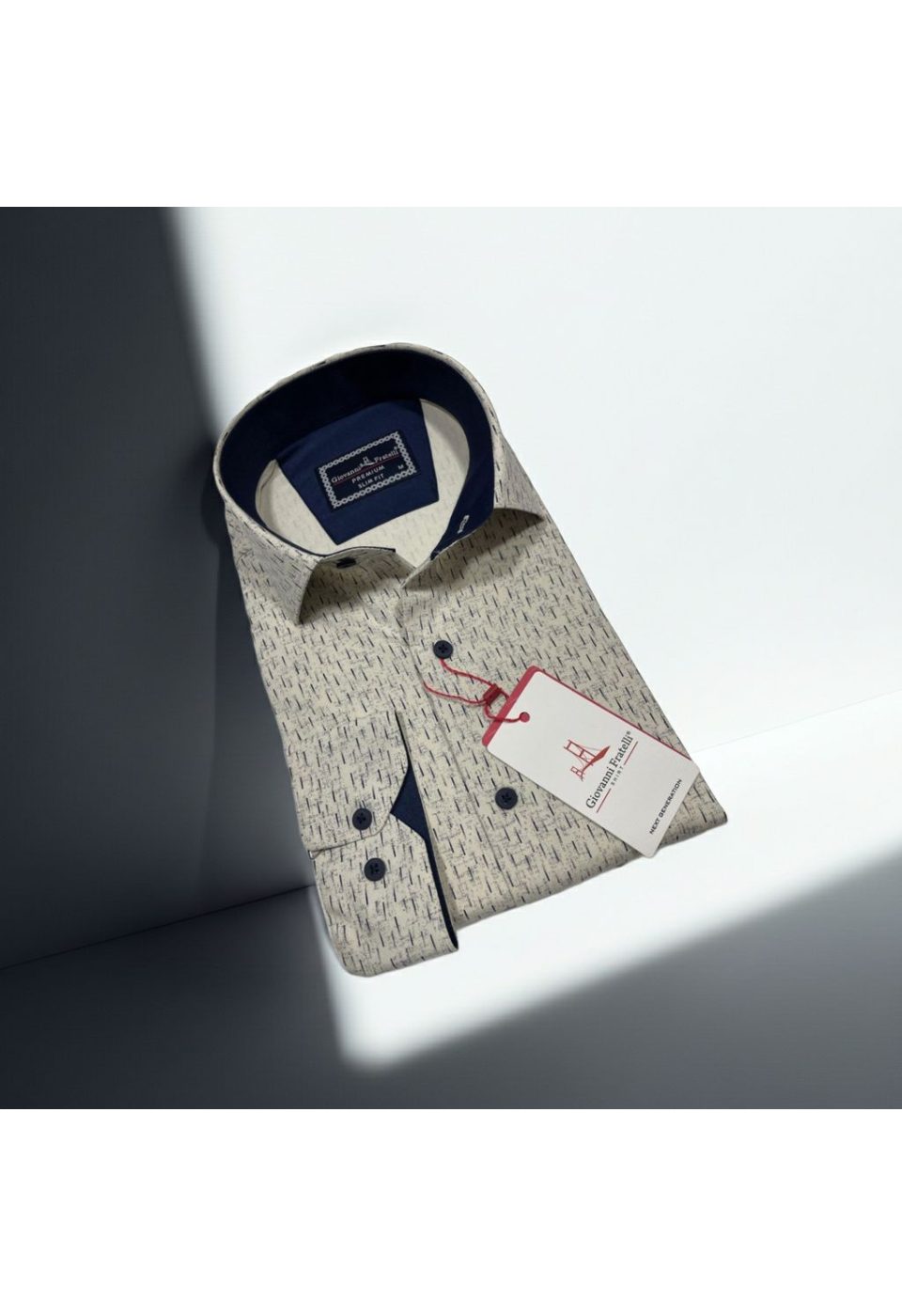 Slim Fit Uzun Kol Desenli Erkek Gömlek 3GMK312446005 - Giovanni Fratelli