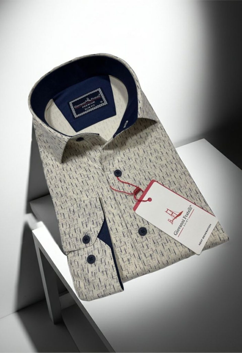 Slim Fit Uzun Kol Desenli Erkek Gömlek 3GMK312446005 - Giovanni Fratelli