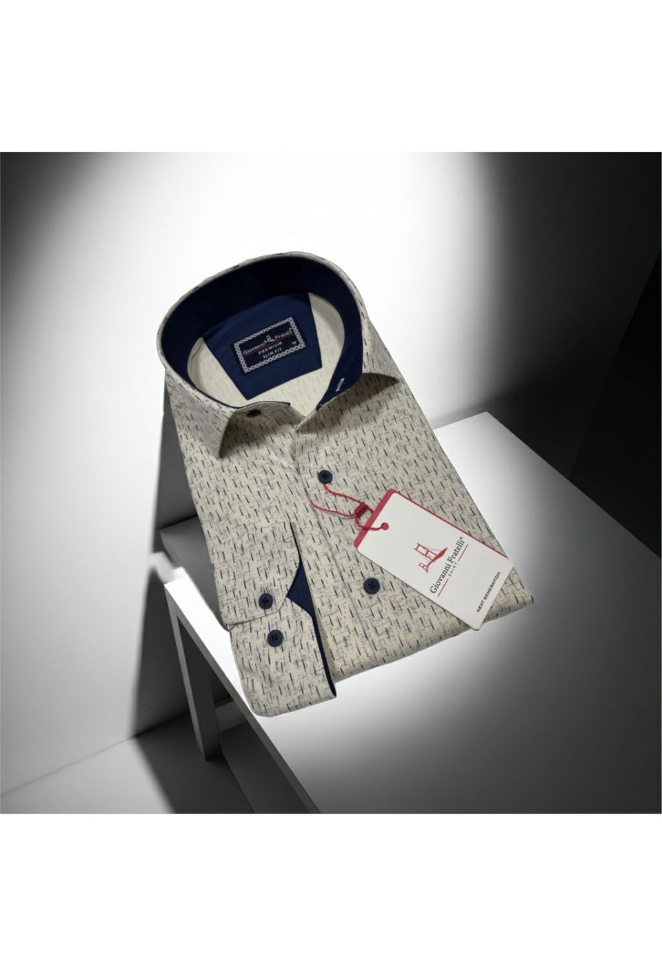 Slim Fit Uzun Kol Desenli Erkek Gömlek 3GMK312446005 - Giovanni Fratelli