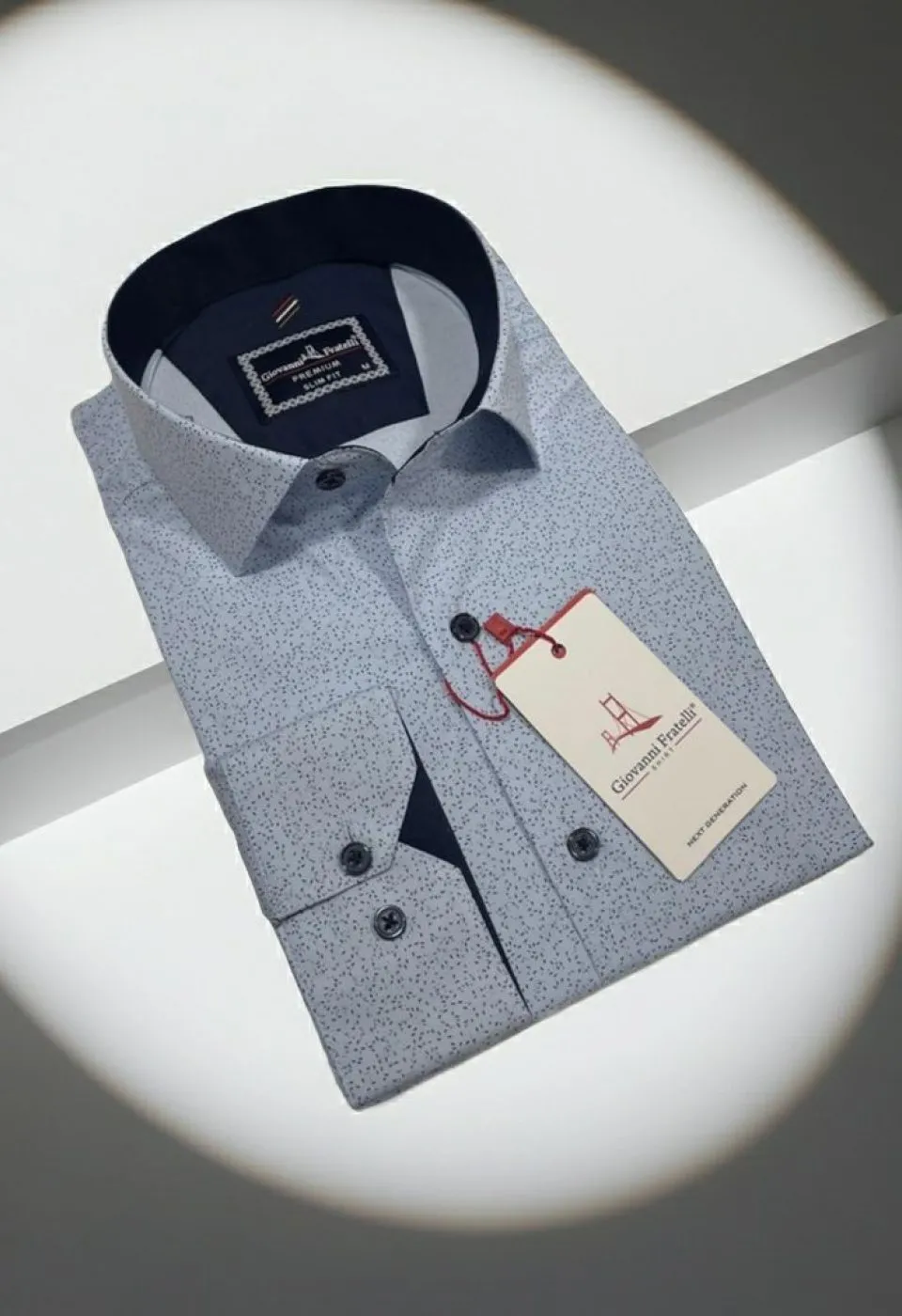 Slim Fit Uzun Kol Desenli Erkek Gömlek3GMK312452002