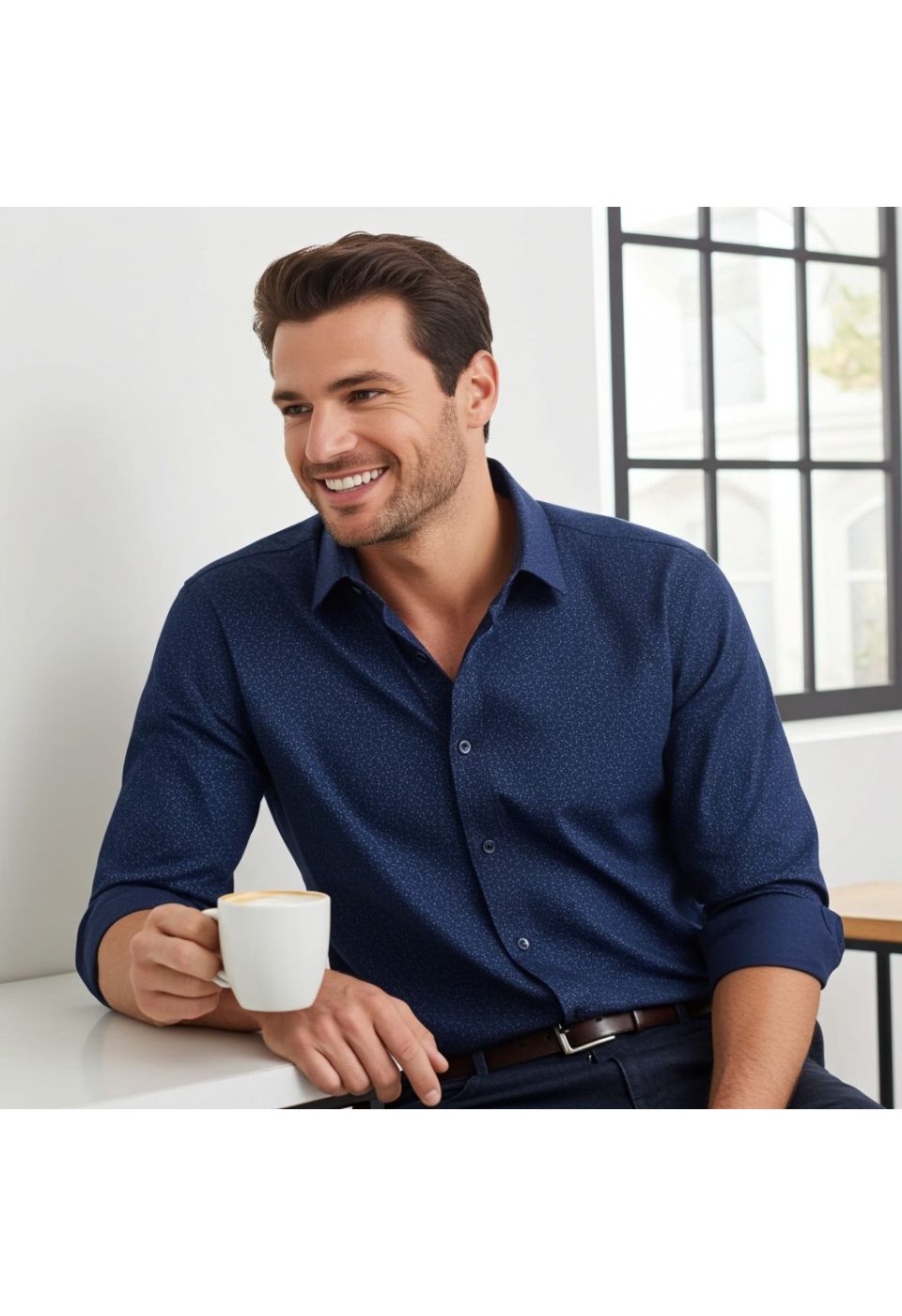 Slim Fit Uzun Kol Desenli Erkek Gömlek3GMK312452005 - Giovanni Fratelli