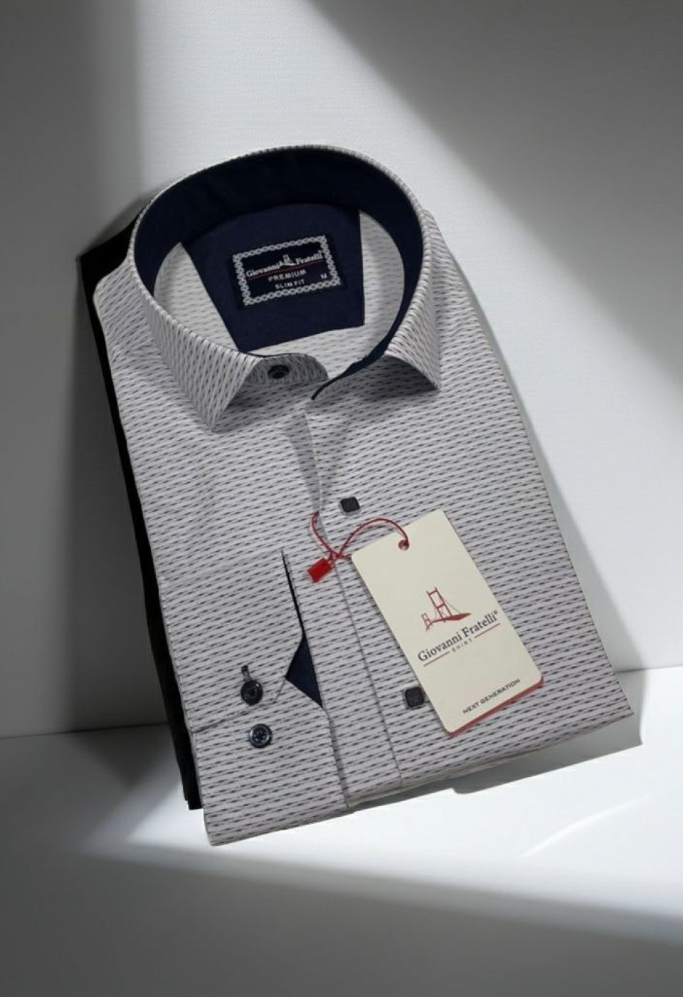 Slim Fit Uzun Kol Desenli Erkek Gömlek 3GMK312455001