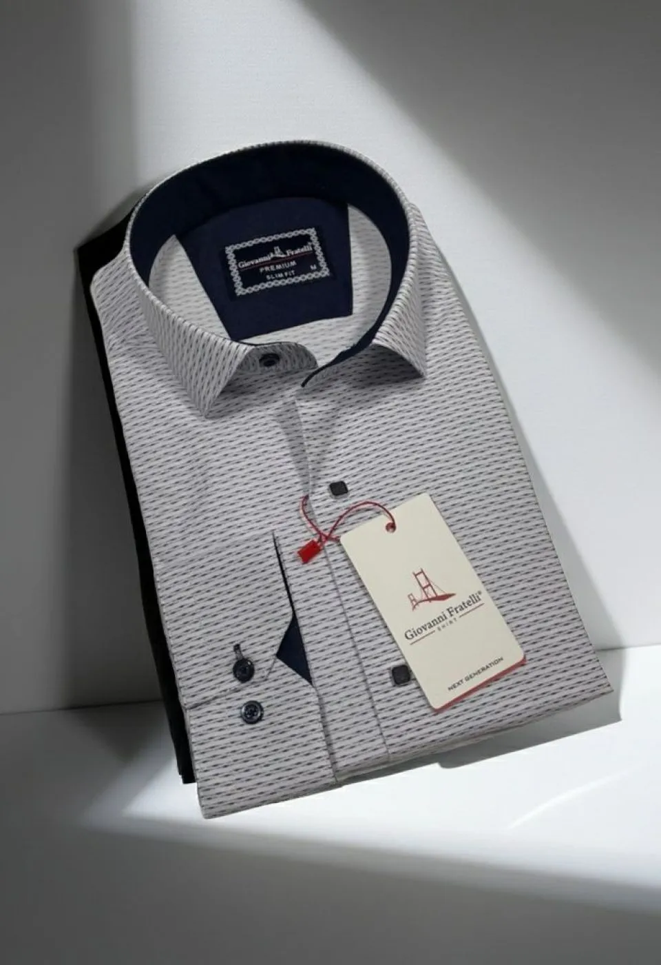 Slim Fit Uzun Kol Desenli Erkek Gömlek 3GMK312455001