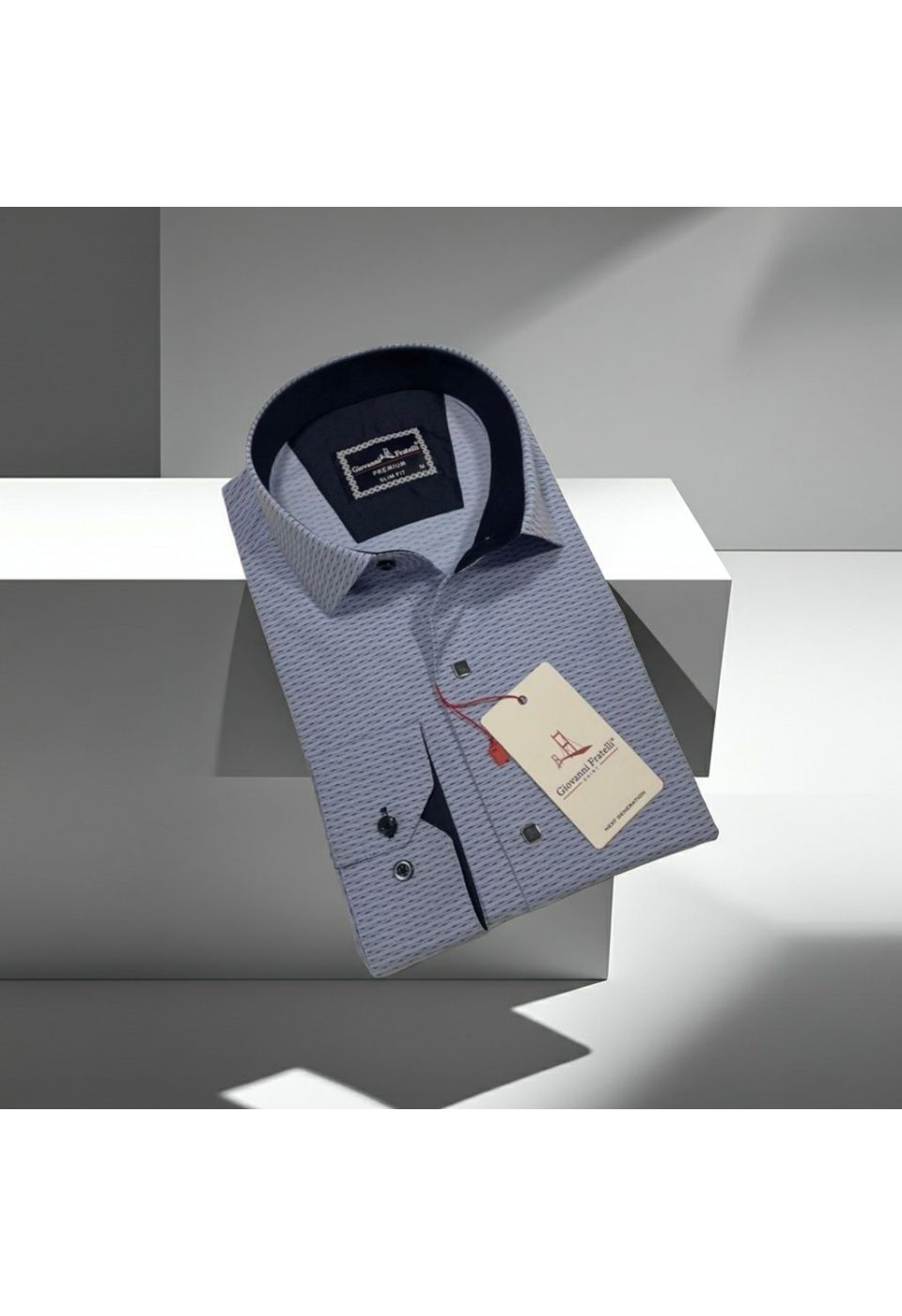Slim Fit Uzun Kol Desenli Erkek Gömlek 3GMK312455002 - Giovanni Fratelli