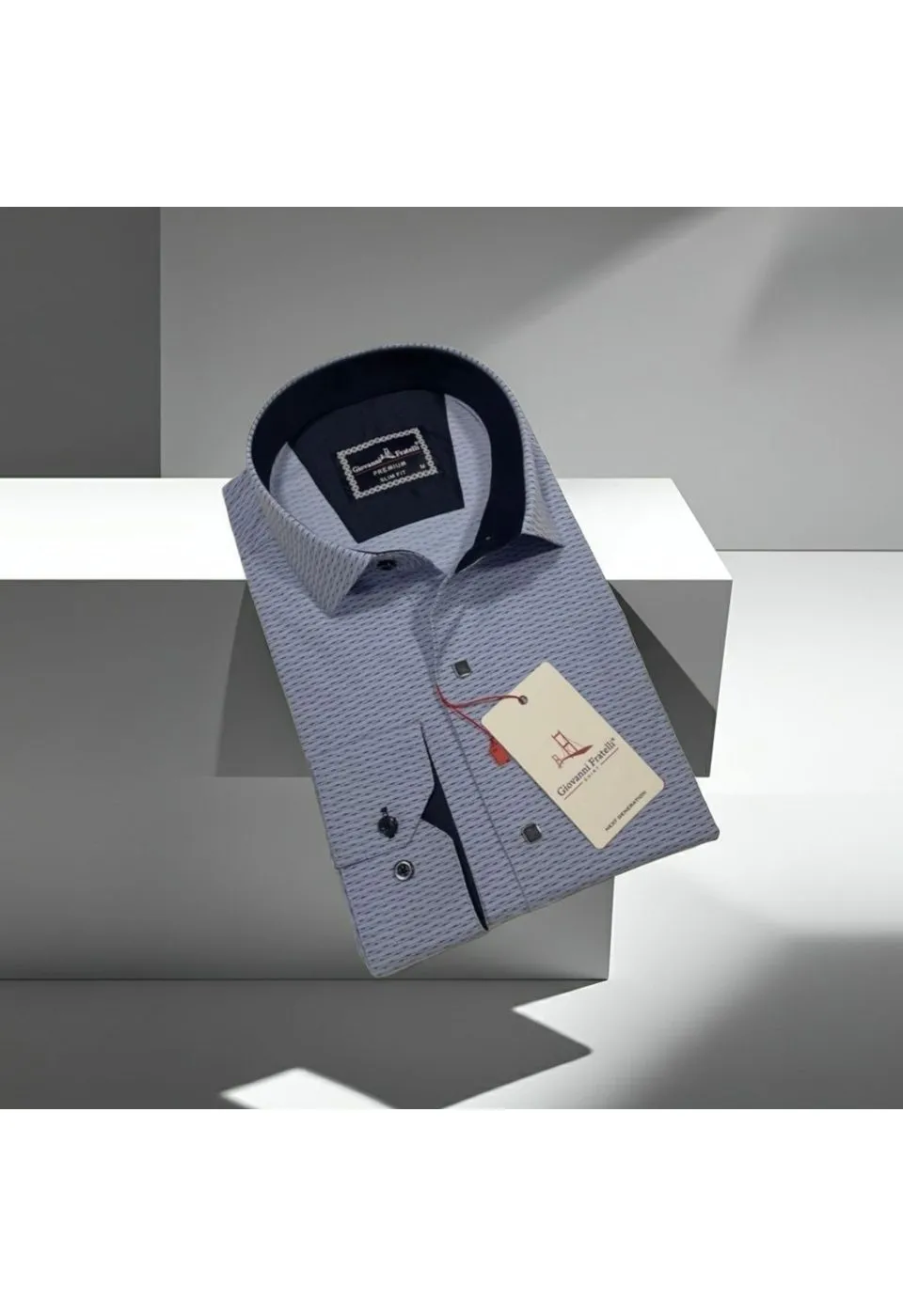 Slim Fit Uzun Kol Desenli Erkek Gömlek 3GMK312455002 - Giovanni Fratelli