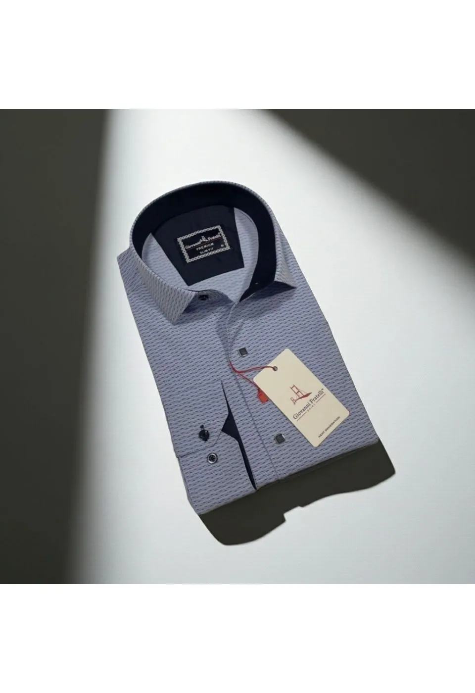 Slim Fit Uzun Kol Desenli Erkek Gömlek 3GMK312455002 - Giovanni Fratelli
