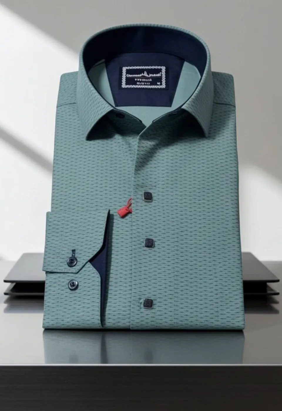 Slim Fit Uzun Kol Desenli Erkek Gömlek 3GMK312455003