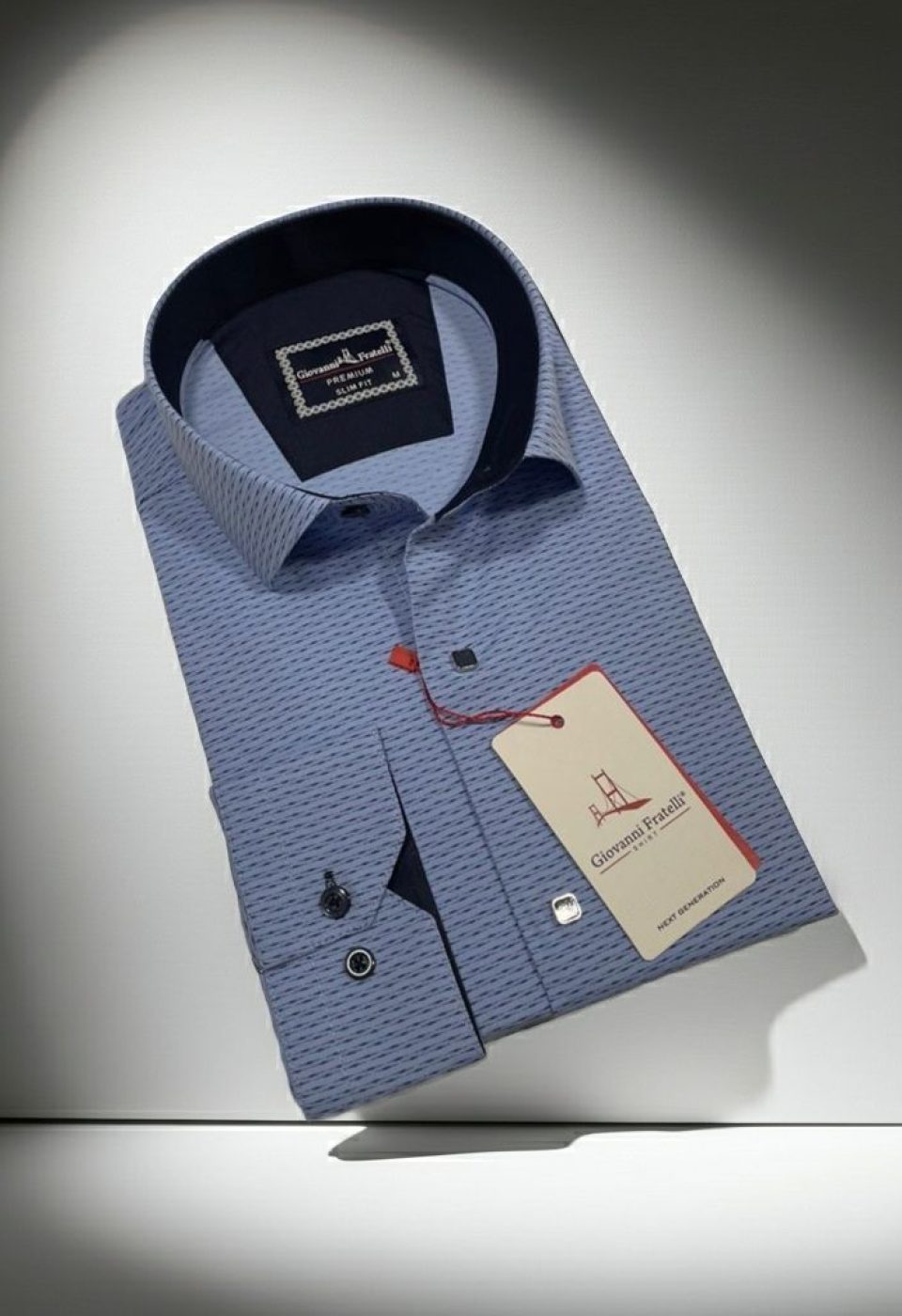 Slim Fit Uzun Kol Desenli Erkek Gömlek 3GMK312455004