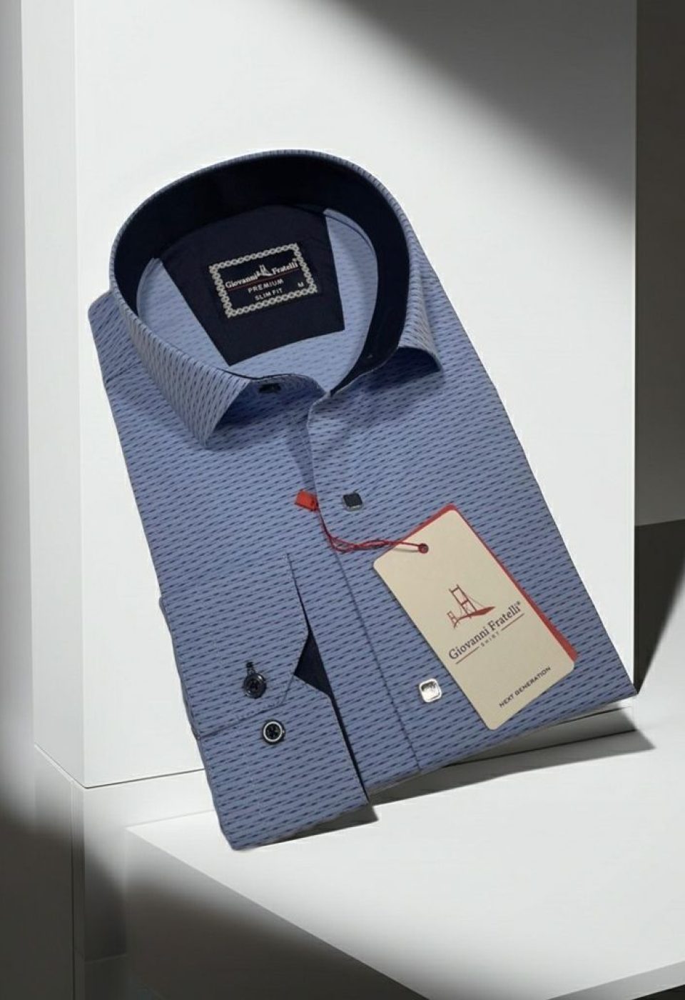 Slim Fit Uzun Kol Desenli Erkek Gömlek 3GMK312455004 - Giovanni Fratelli