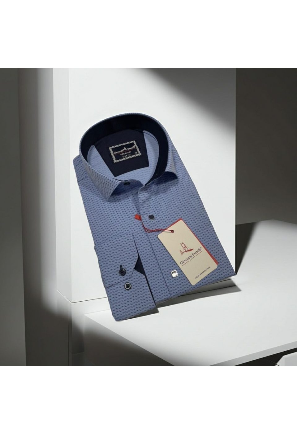 Slim Fit Uzun Kol Desenli Erkek Gömlek 3GMK312455004 - Giovanni Fratelli