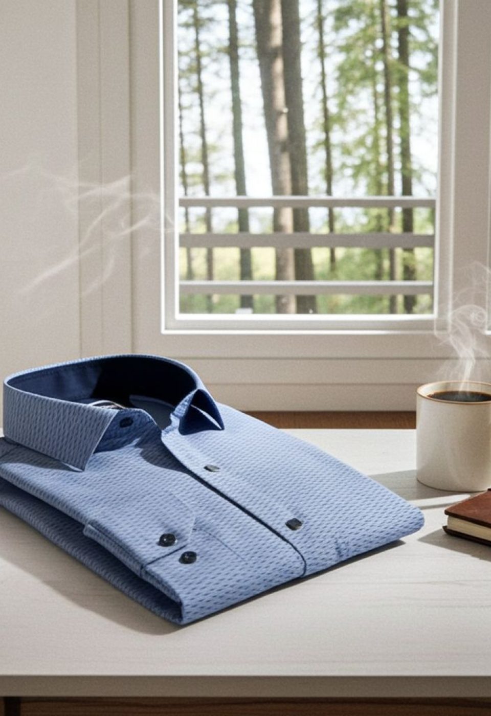 Slim Fit Uzun Kol Desenli Erkek Gömlek 3GMK312455004