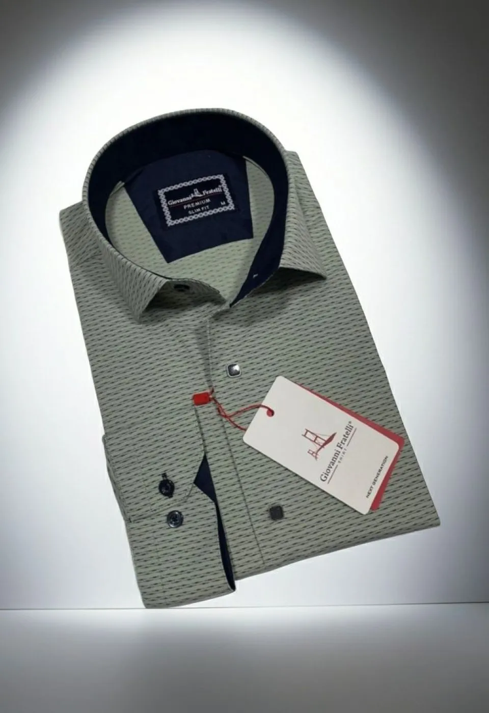 Slim Fit Uzun Kol Desenli Erkek Gömlek 3GMK312455005