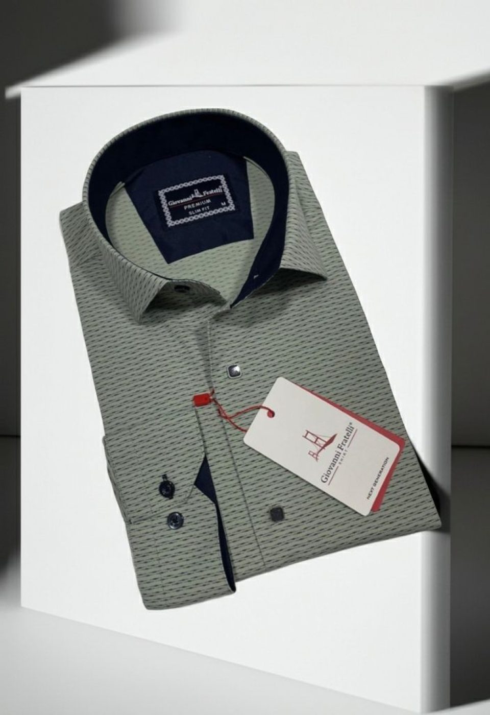 Slim Fit Uzun Kol Desenli Erkek Gömlek 3GMK312455005