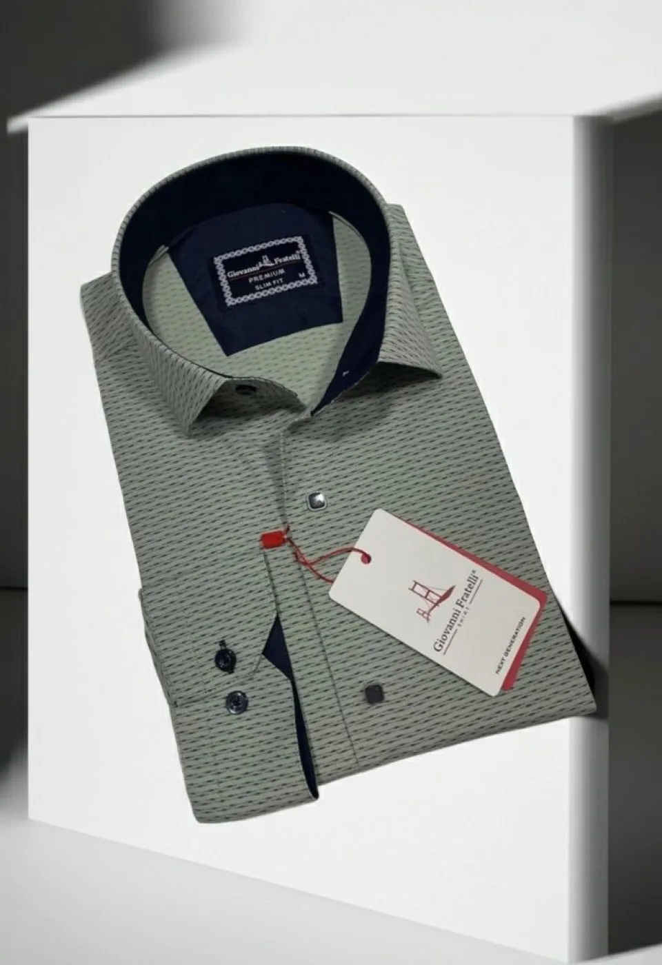 Slim Fit Uzun Kol Desenli Erkek Gömlek 3GMK312455005