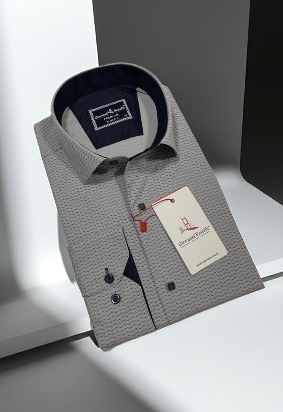 Slim Fit Uzun Kol Desenli Erkek Gömlek 3GMK312455006