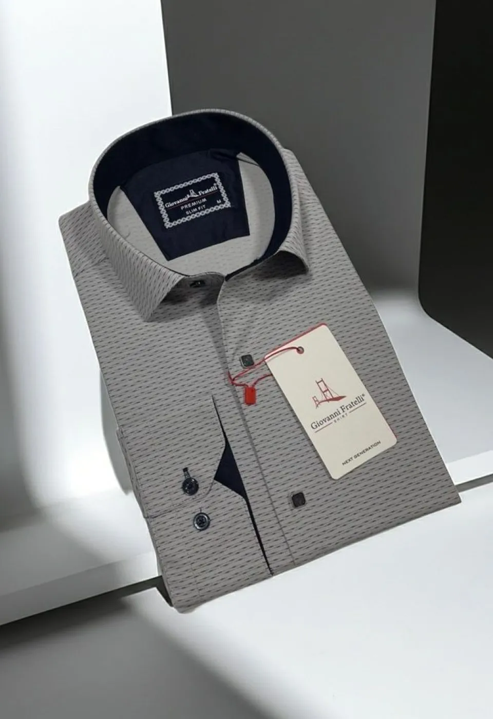 Slim Fit Uzun Kol Desenli Erkek Gömlek 3GMK312455006