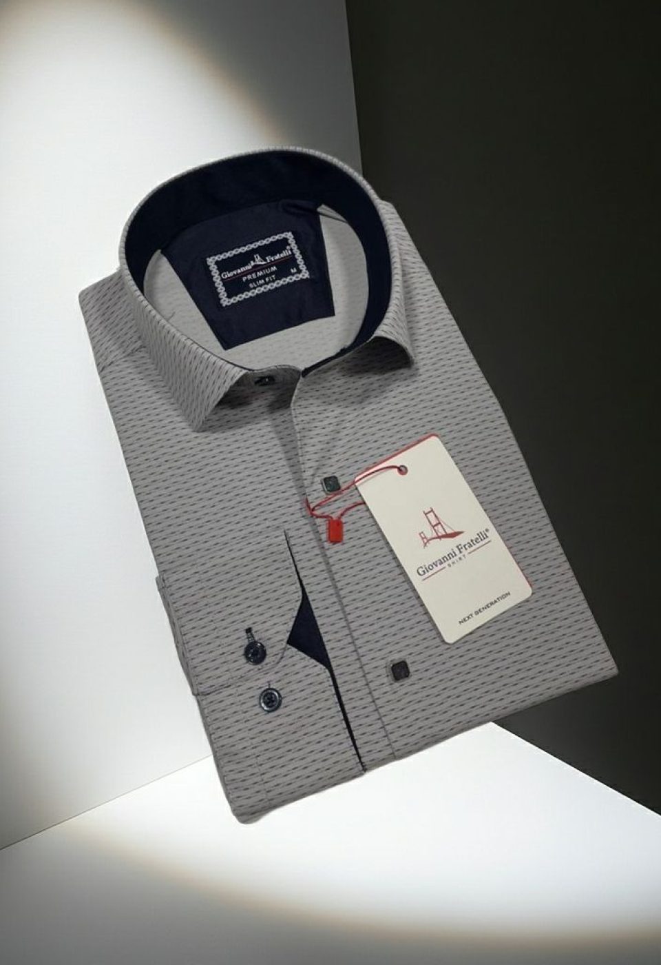 Slim Fit Uzun Kol Desenli Erkek Gömlek 3GMK312455006