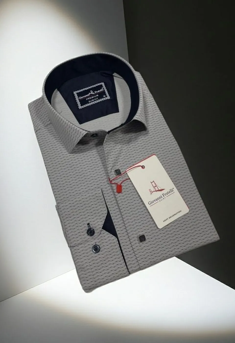 Slim Fit Uzun Kol Desenli Erkek Gömlek 3GMK312455006