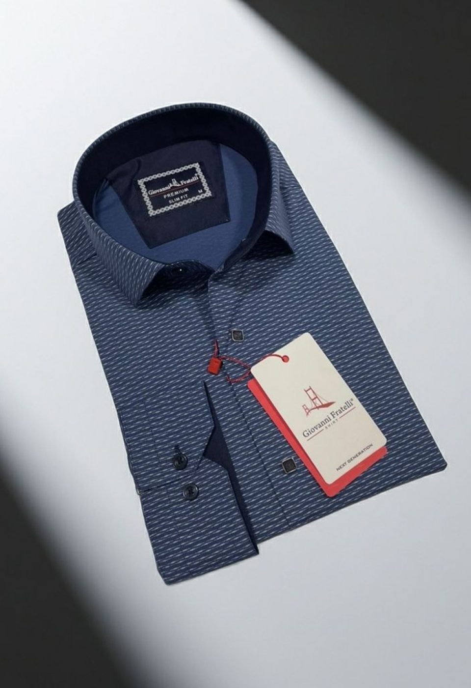 Slim Fit Uzun Kol Desenli Erkek Gömlek 3GMK312455007