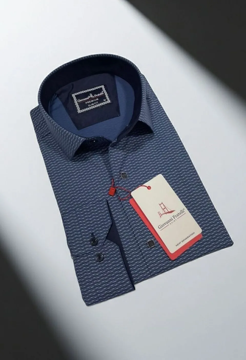 Slim Fit Uzun Kol Desenli Erkek Gömlek 3GMK312455007