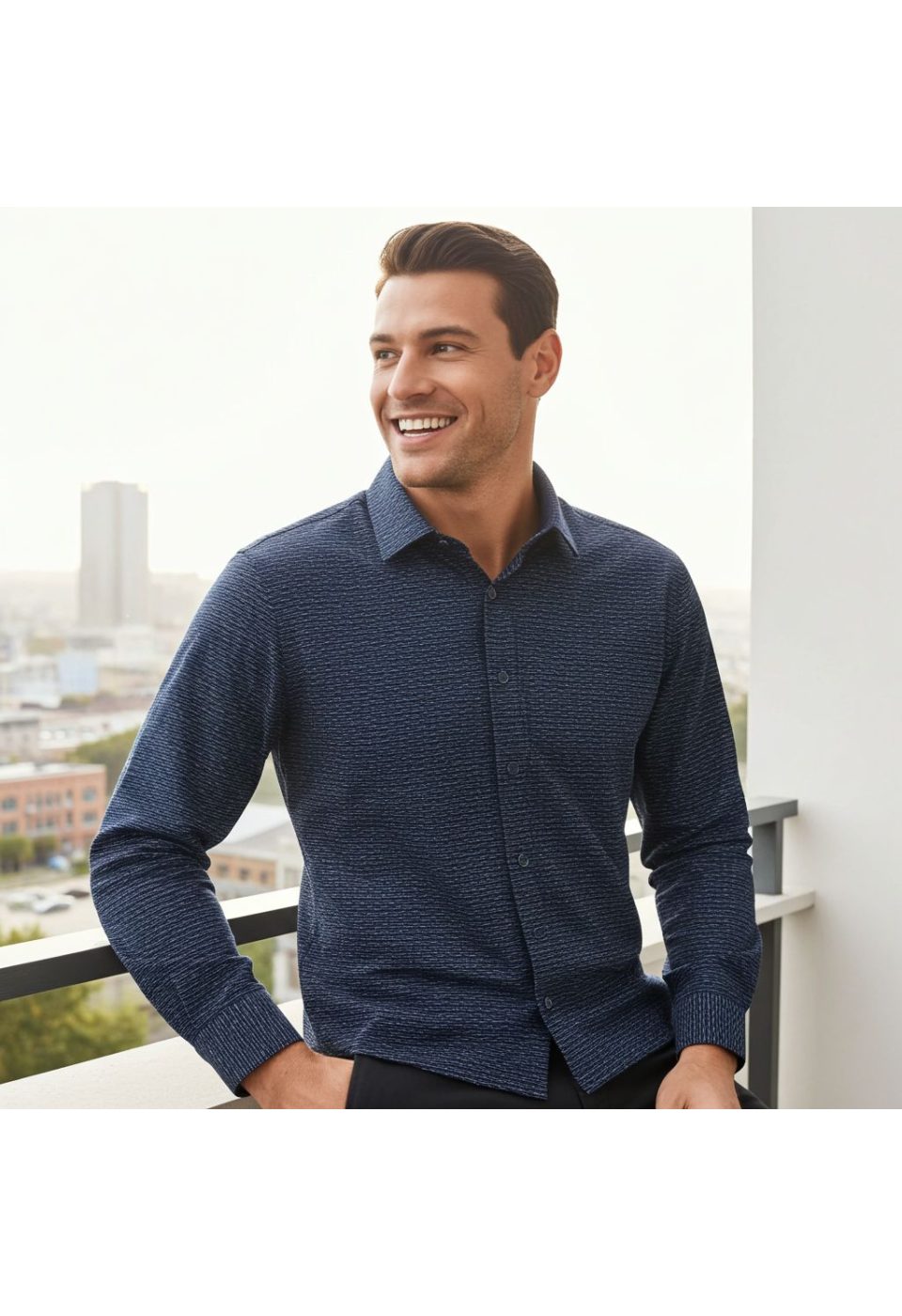 2455 CR 009 Slim Fit Uzun Kol Desenli Erkek Gömlek 3GMK312455009 - Giovanni Fratelli