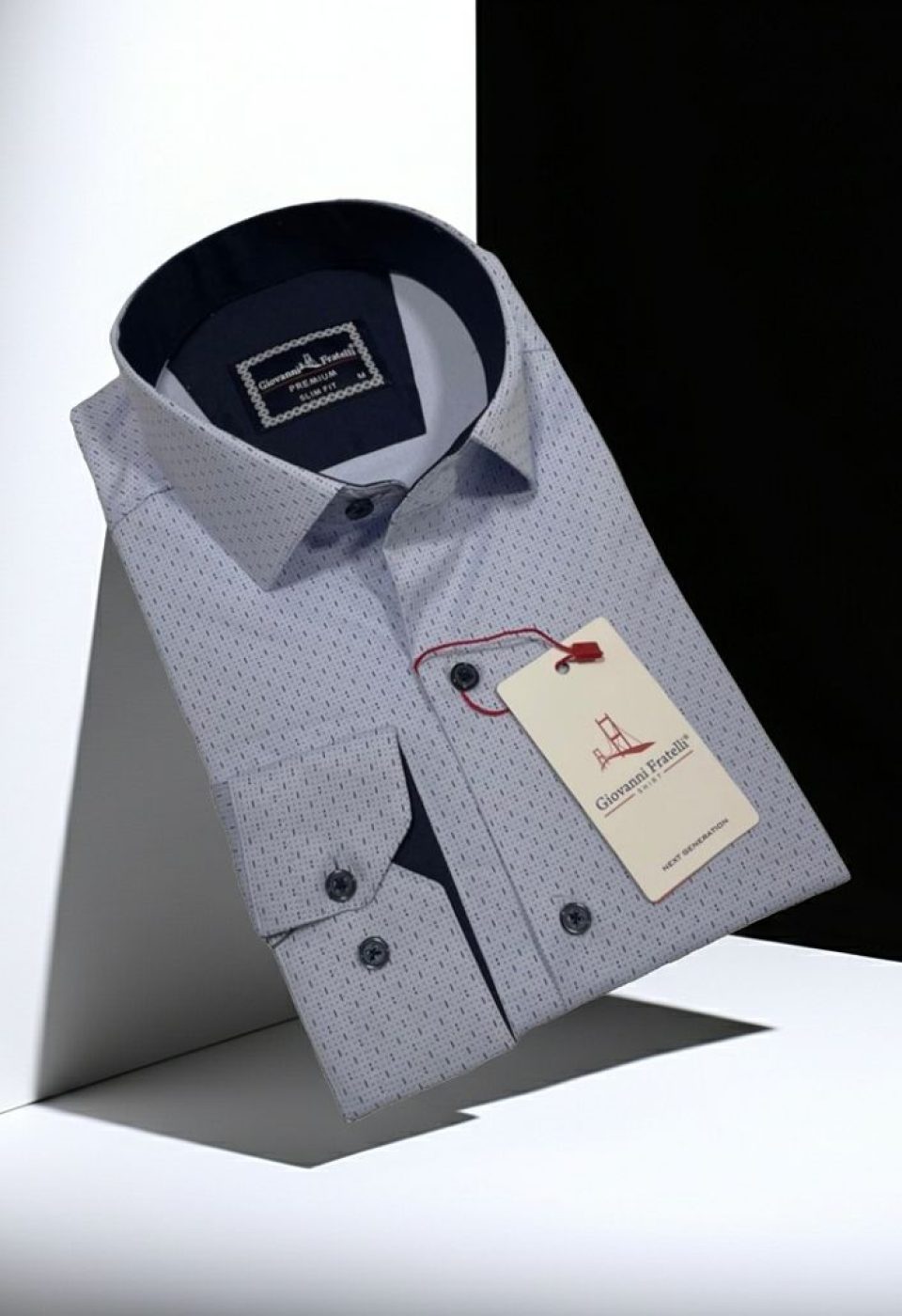 Slim Fit Uzun Kol Desenli Erkek Gömlek 3GMK312460002