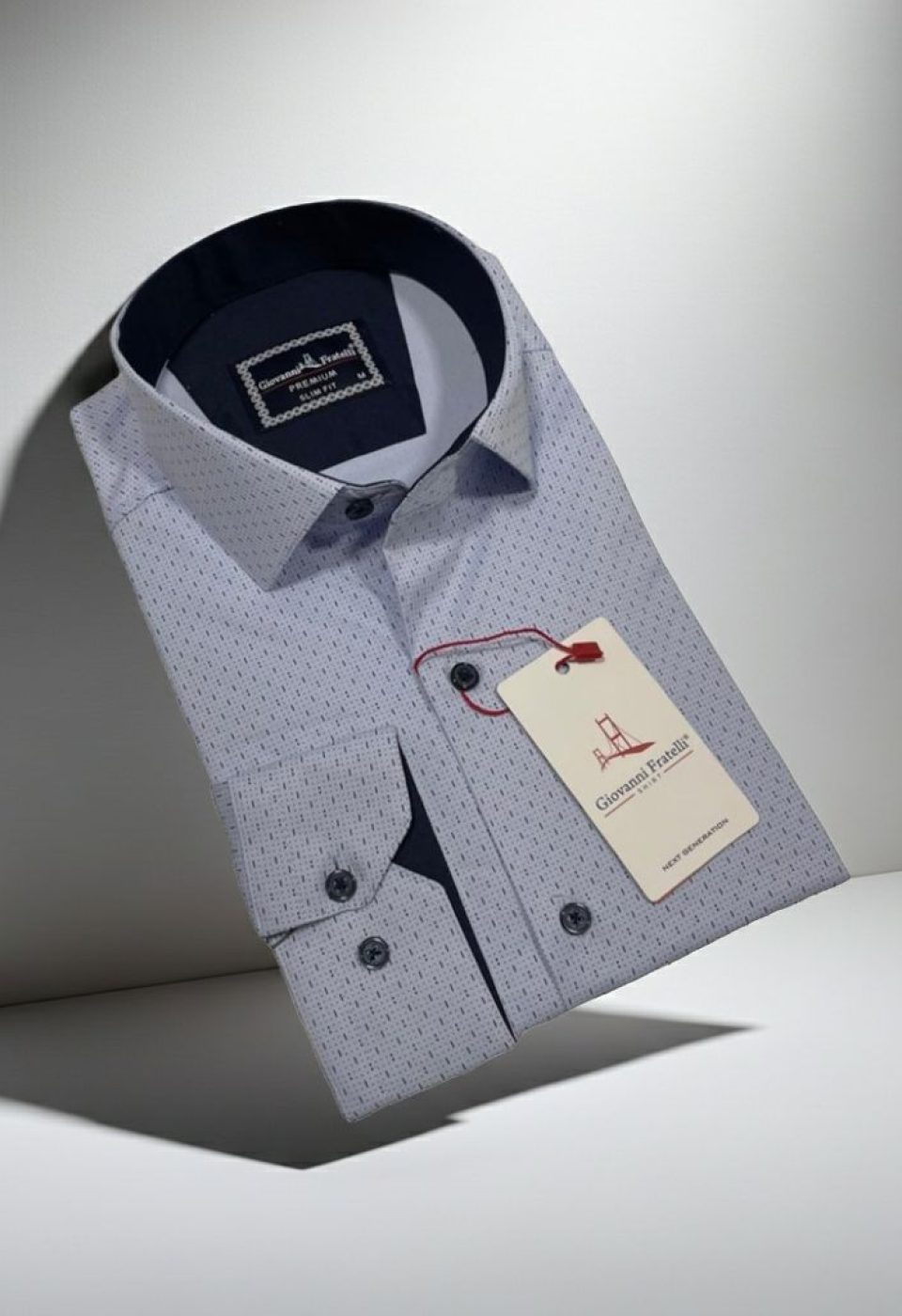 Slim Fit Uzun Kol Desenli Erkek Gömlek 3GMK312460002
