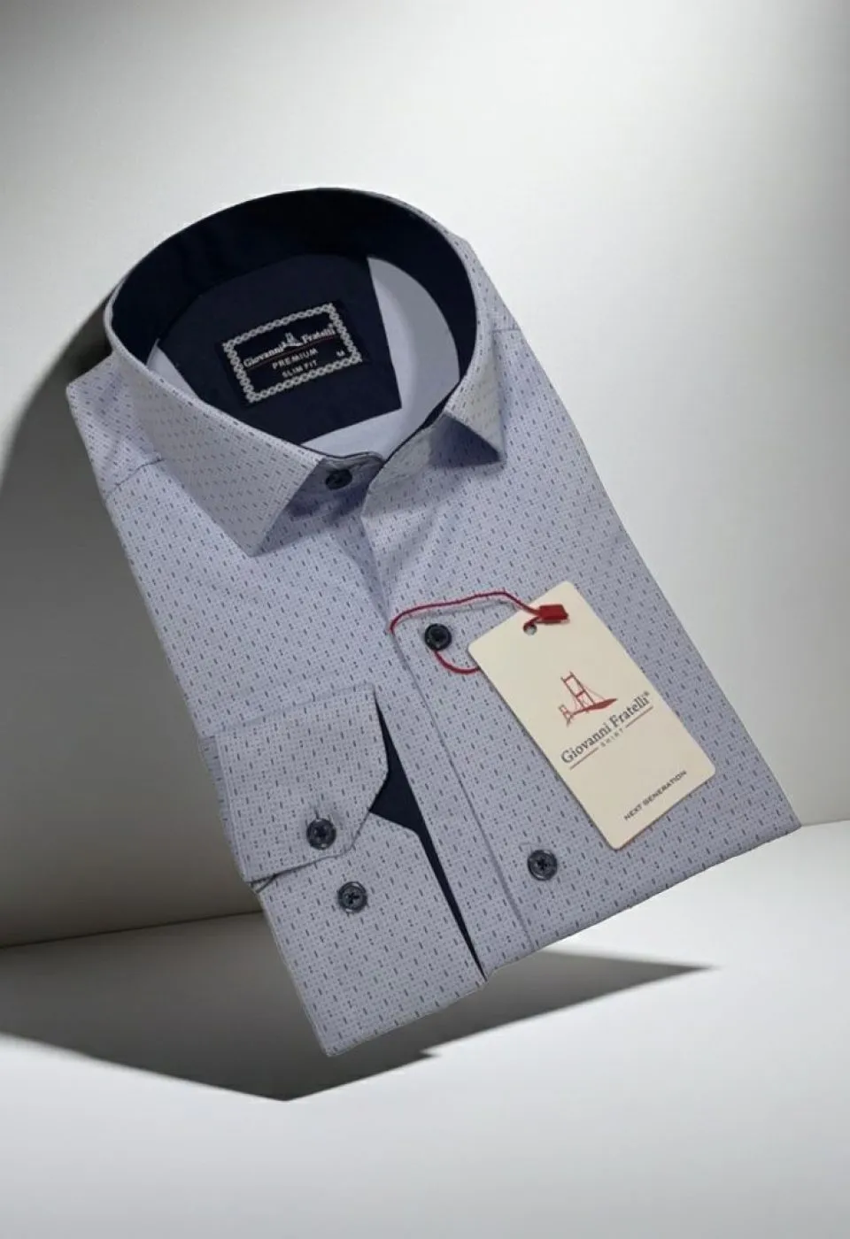 Slim Fit Uzun Kol Desenli Erkek Gömlek 3GMK312460002