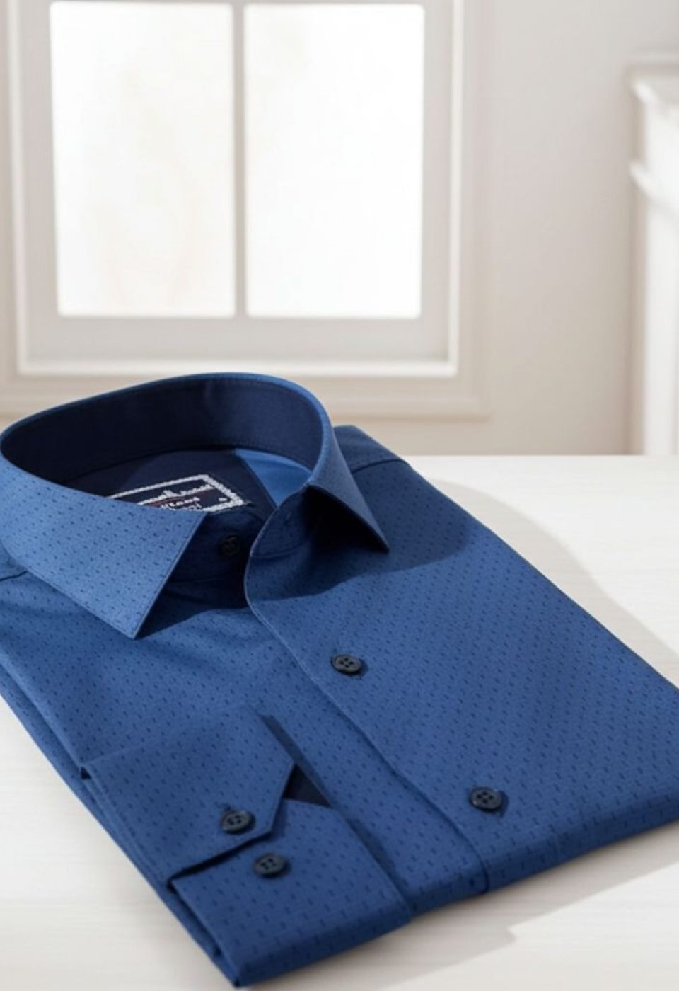 Slim Fit Uzun Kol Desenli Erkek Gömlek 3GMK312460003