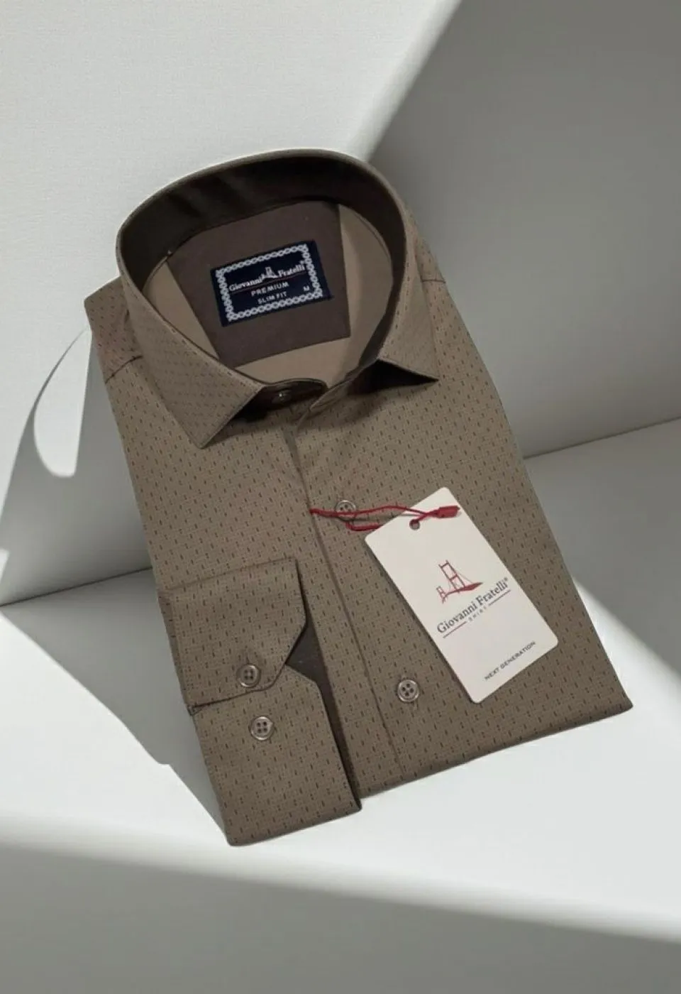 Slim Fit Uzun Kol Desenli Erkek Gömlek 3GMK312460004