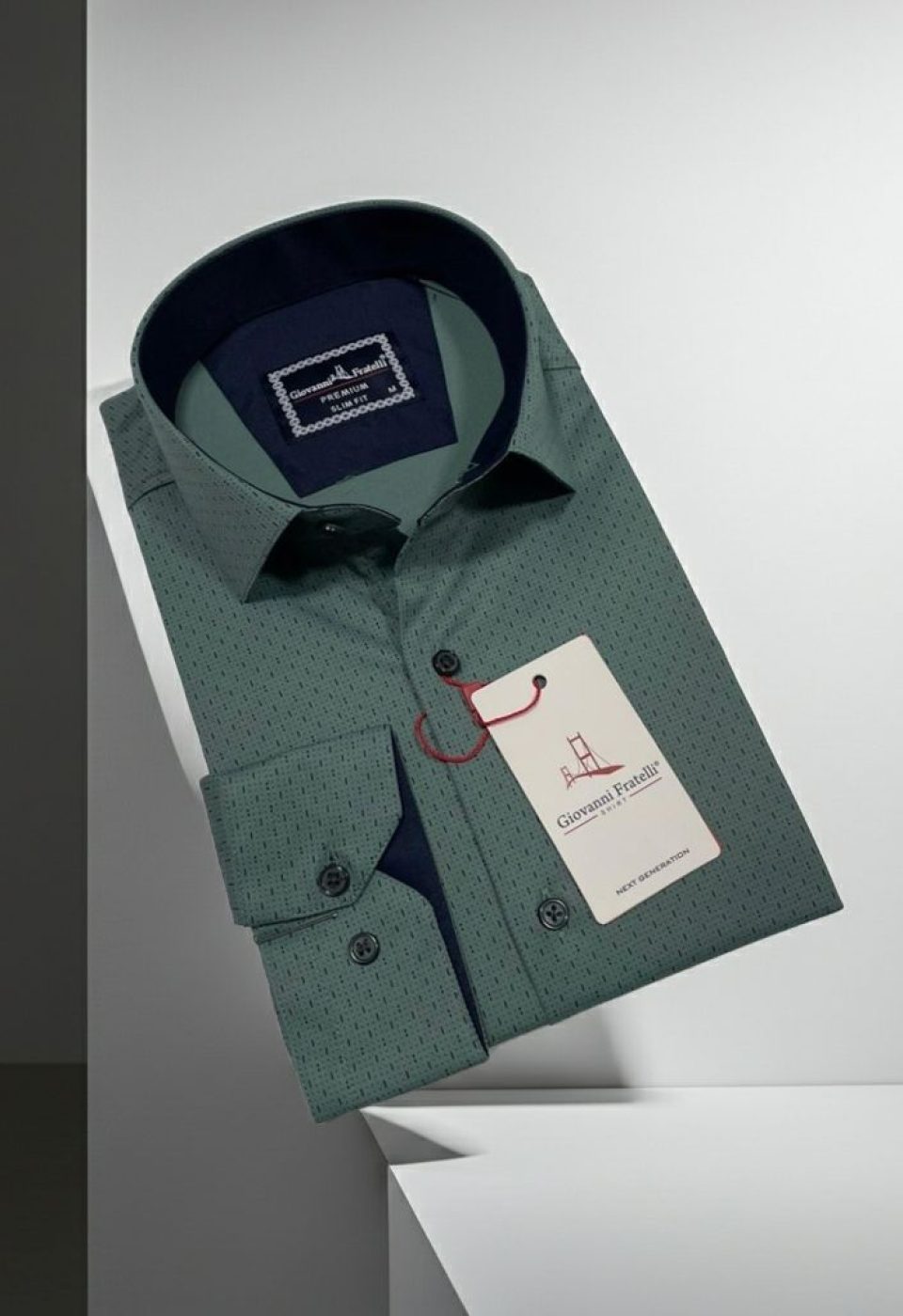 Slim Fit Uzun Kol Desenli Erkek Gömlek 3GMK312460005
