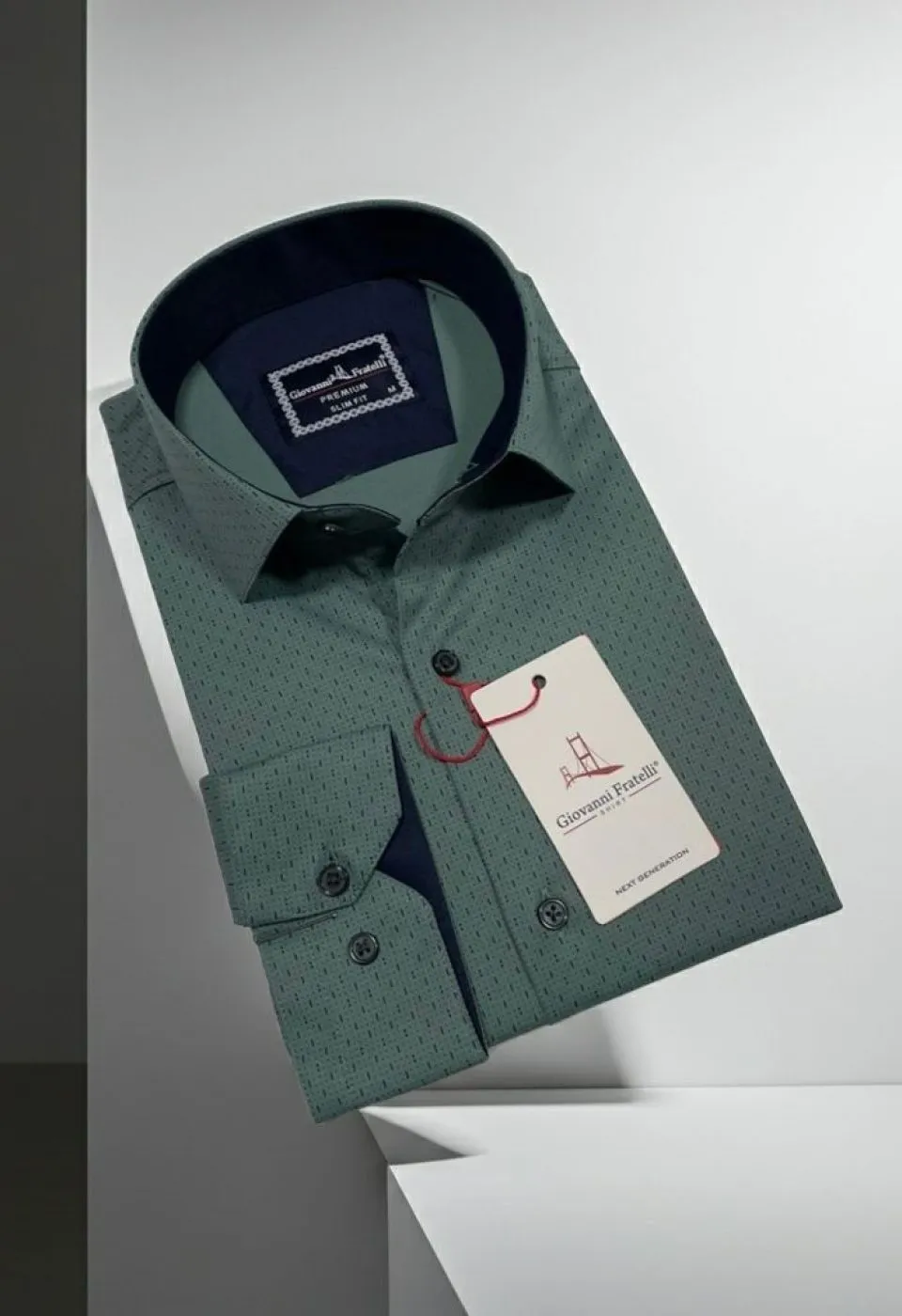 Slim Fit Uzun Kol Desenli Erkek Gömlek 3GMK312460005