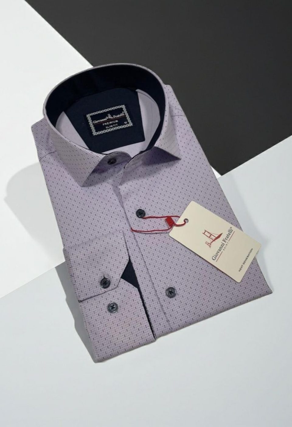 2460 CR 006 Slim Fit Uzun Kol Desenli Erkek Gömlek 3GMK312460006 - Giovanni Fratelli