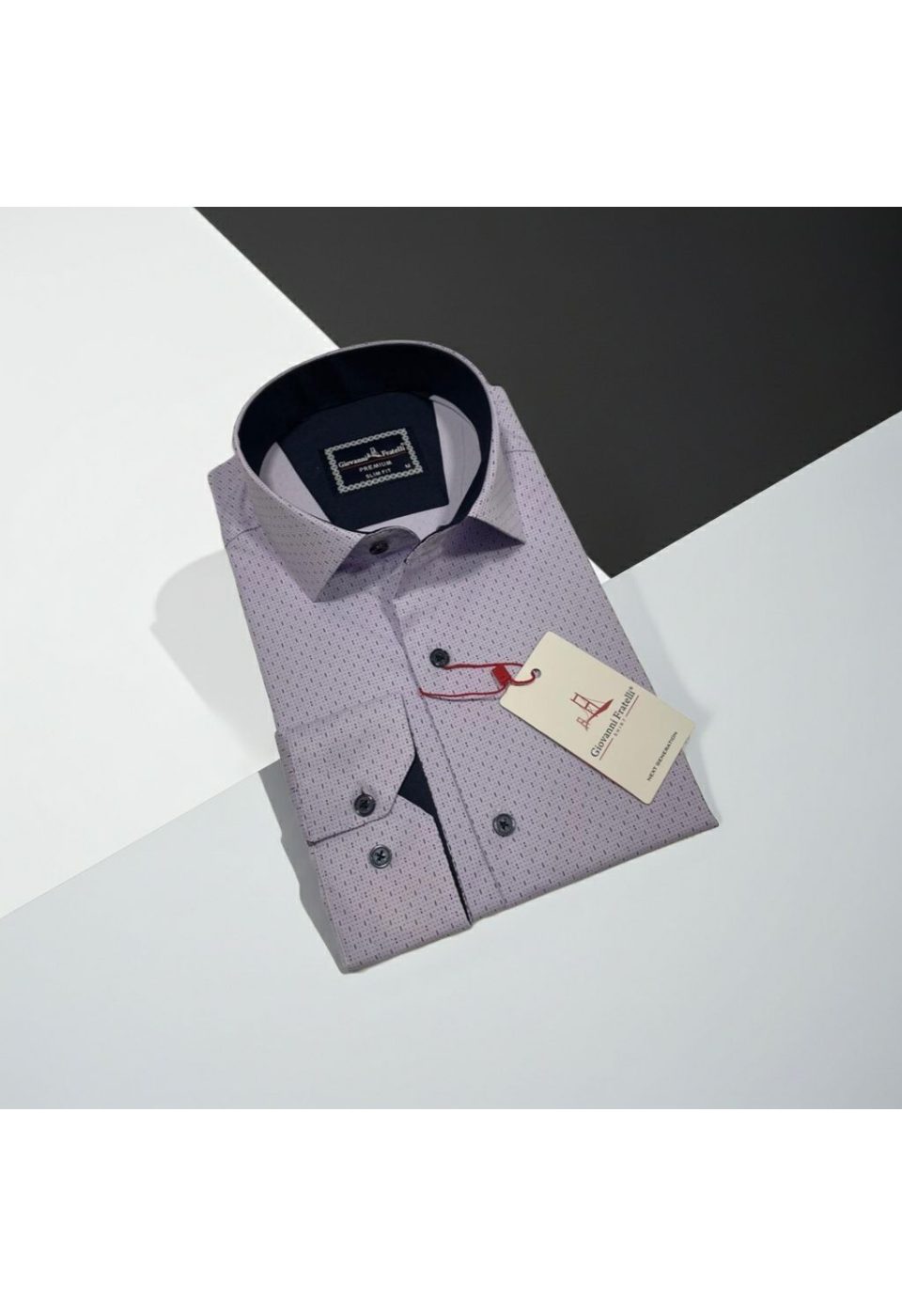 2460 CR 006 Slim Fit Uzun Kol Desenli Erkek Gömlek 3GMK312460006 - Giovanni Fratelli