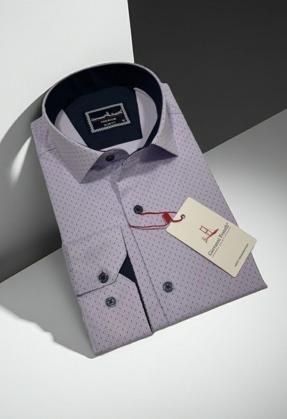 Slim Fit Uzun Kol Desenli Erkek Gömlek 3GMK312460006