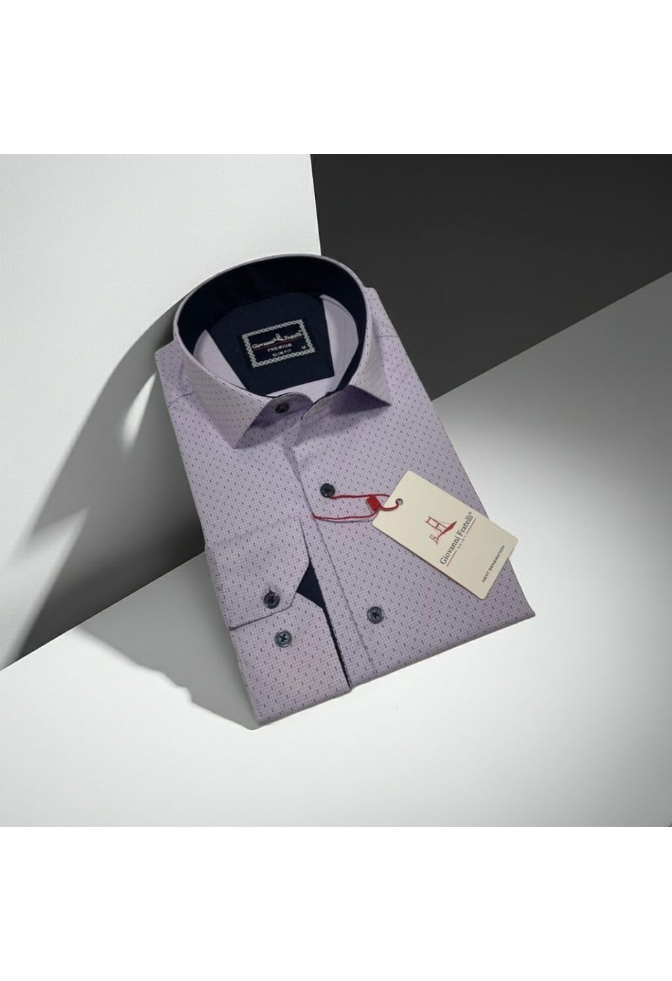 2460 CR 006 Slim Fit Uzun Kol Desenli Erkek Gömlek 3GMK312460006 - Giovanni Fratelli