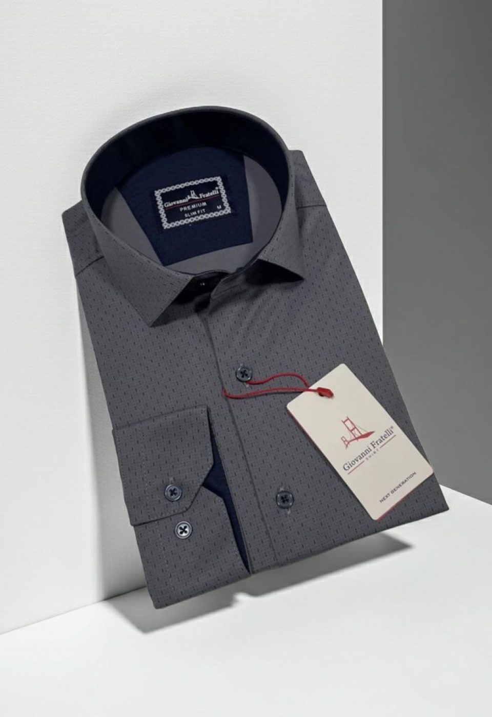Slim Fit Uzun Kol Desenli Erkek Gömlek 3GMK312460007